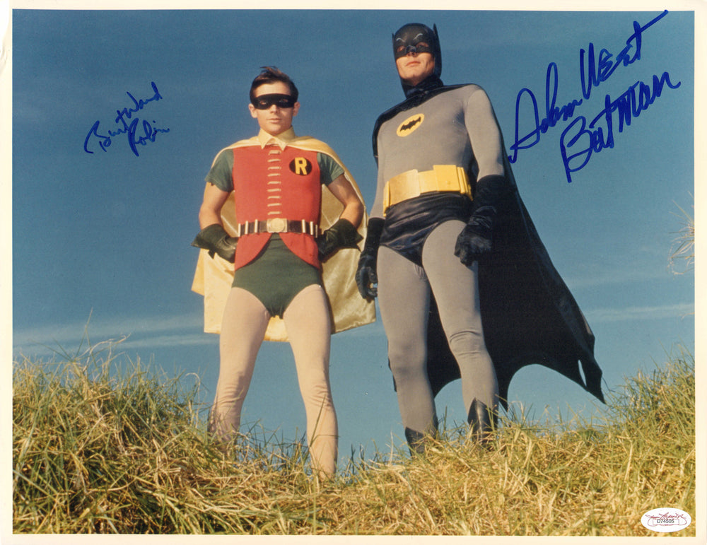 Adam West as Batman & Burt Ward as Robin in Batman (JSA) Signed 11x14 Photo with Character Names