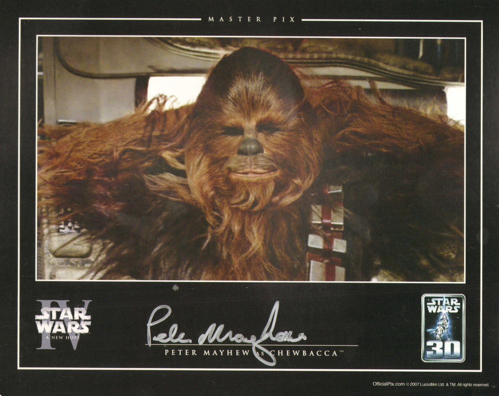 Peter Mayhew as Chewbacca in Star Wars: A New Hope (Official Pix) Signed 8x10 Photo
