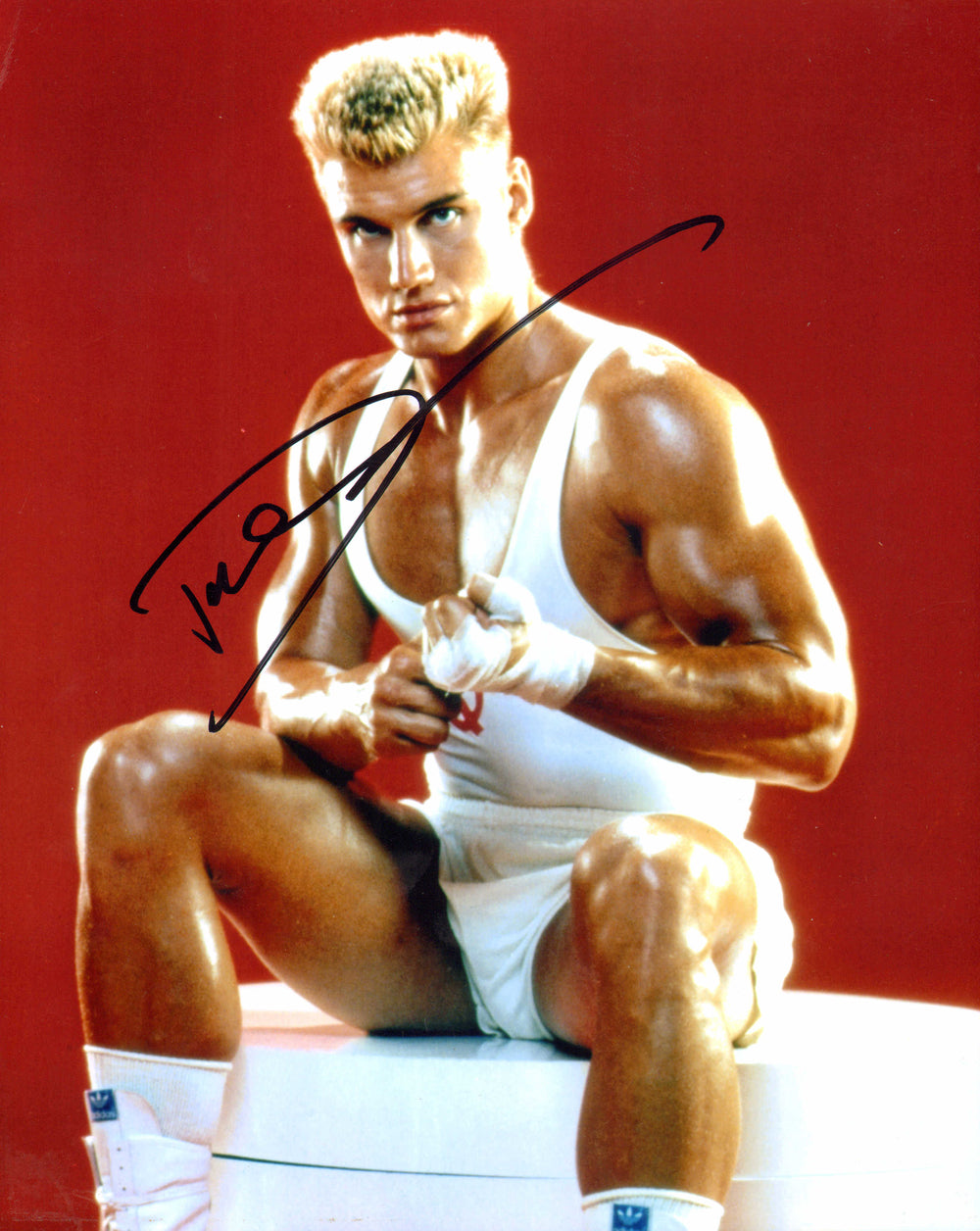 Dolph Lundgren as Ivan Drago in Rocky IV Signed 8x10 Photo