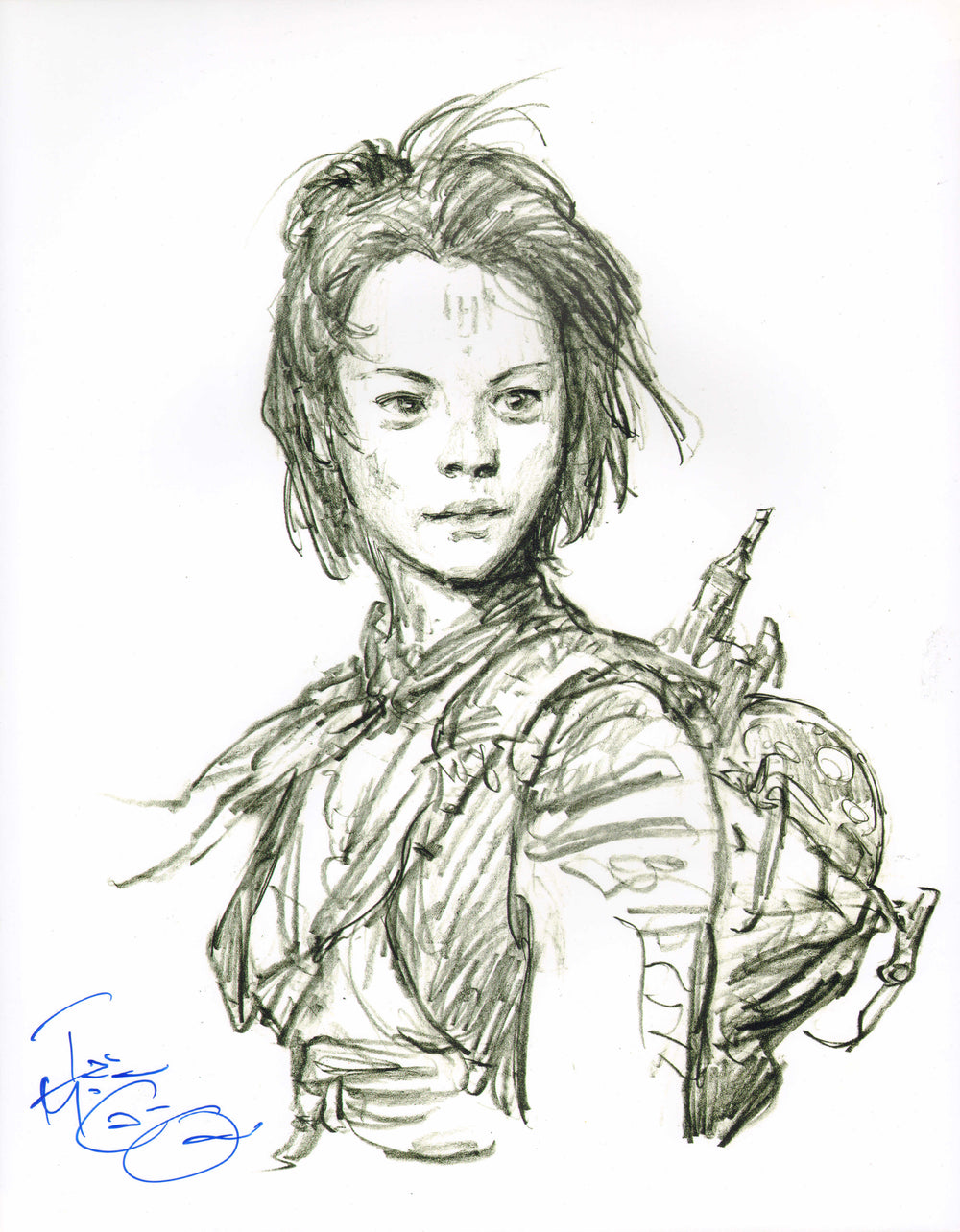 Ian McCaig Concept Art for Rey in Star Wars: The Force Awakens Signed 11x14 Photo