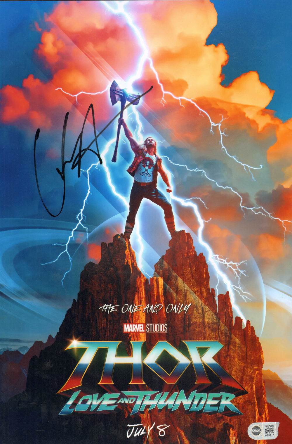 Chris Hemsworth as Thor in Thor: Love & Thunder (SWAU) Signed 11x17 Mini Poster