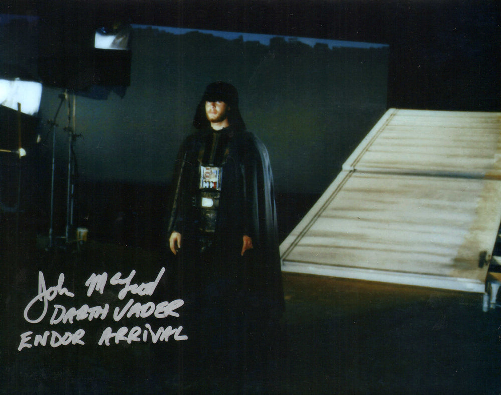 John McLeod Darth Vader Stand-In Behind the Scenes of Star Wars: Return of the Jedi Signed 8x10 Photo with Character Name
