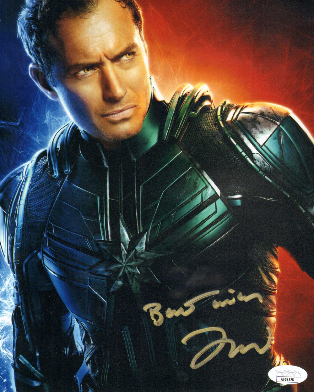 Jude Law as Yon-Rogg in Captain Marvel (JSA) Signed 8x10 Photo