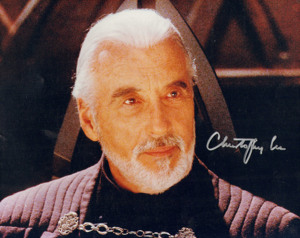Christopher Lee as Count Dooku in Star Wars Episode II: Attack of the Clones Signed 8x10 Photo