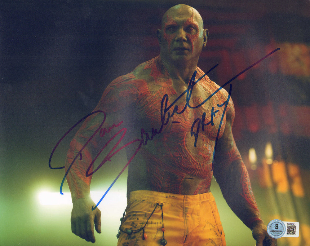 Dave Bautista as Drax the Destroyer in Guardians of the Galaxy Vol. 1 (Beckett) Signed 8x10 Photo with Character Name