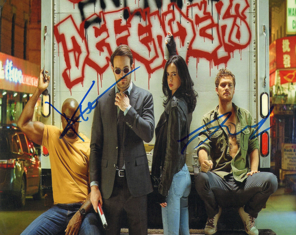 Charlie Cox as Matt Murdock / Daredevil & Finn Jones as Danny Rand / Iron Fist in The Defenders Signed 8x10 Photo