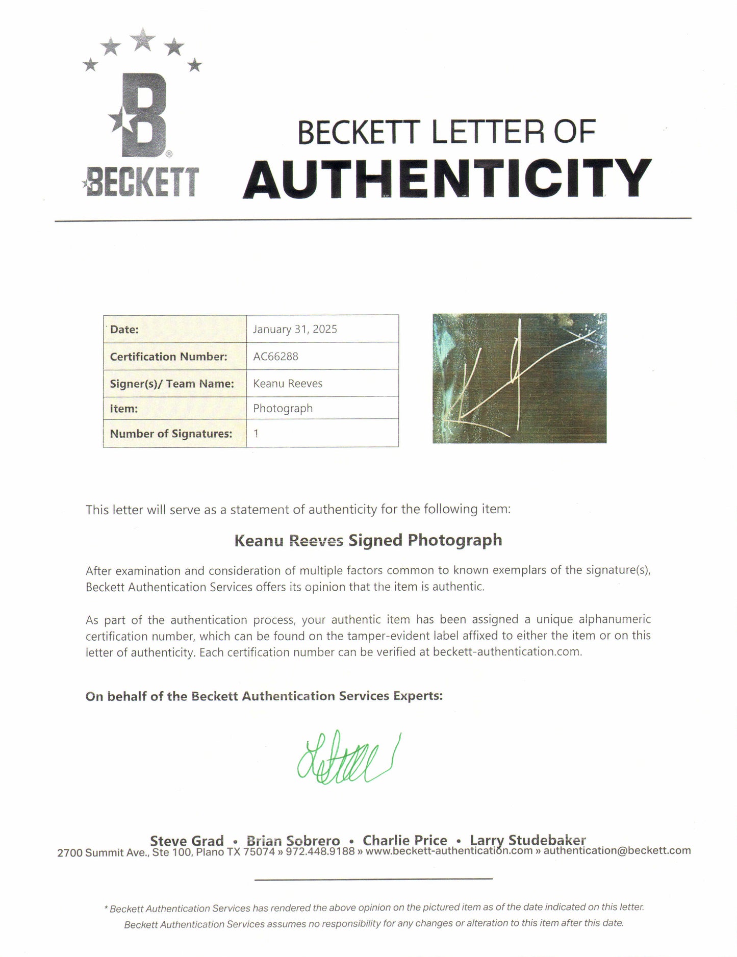 
                  
                    Keanu Reeves as John Wick in John Wick: Chapter 4 (Beckett) Signed 11x14 Photo
                  
                