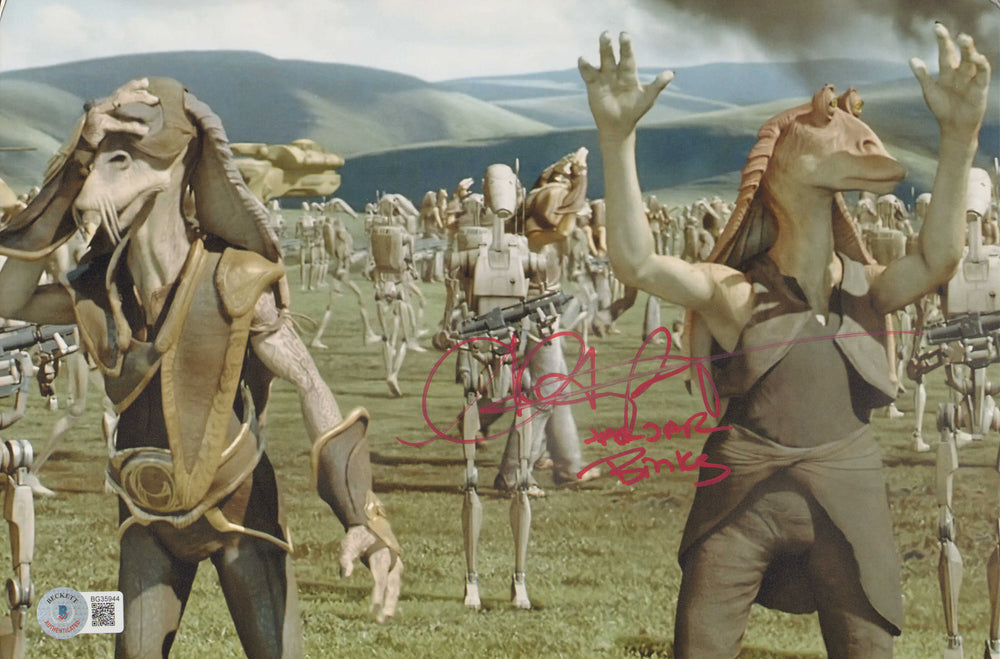 Ahmed Best as Jar Jar Binks in Star Wars Episode I: The Phantom Menace (Beckett) Signed 8x12 Photo with Character Name