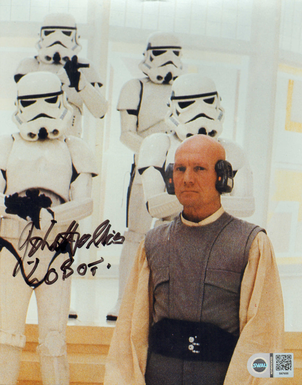John Hollis as Lobot in Star Wars: The Empire Strikes Back (SWAU) Signed 8x10 Photo with Character Name