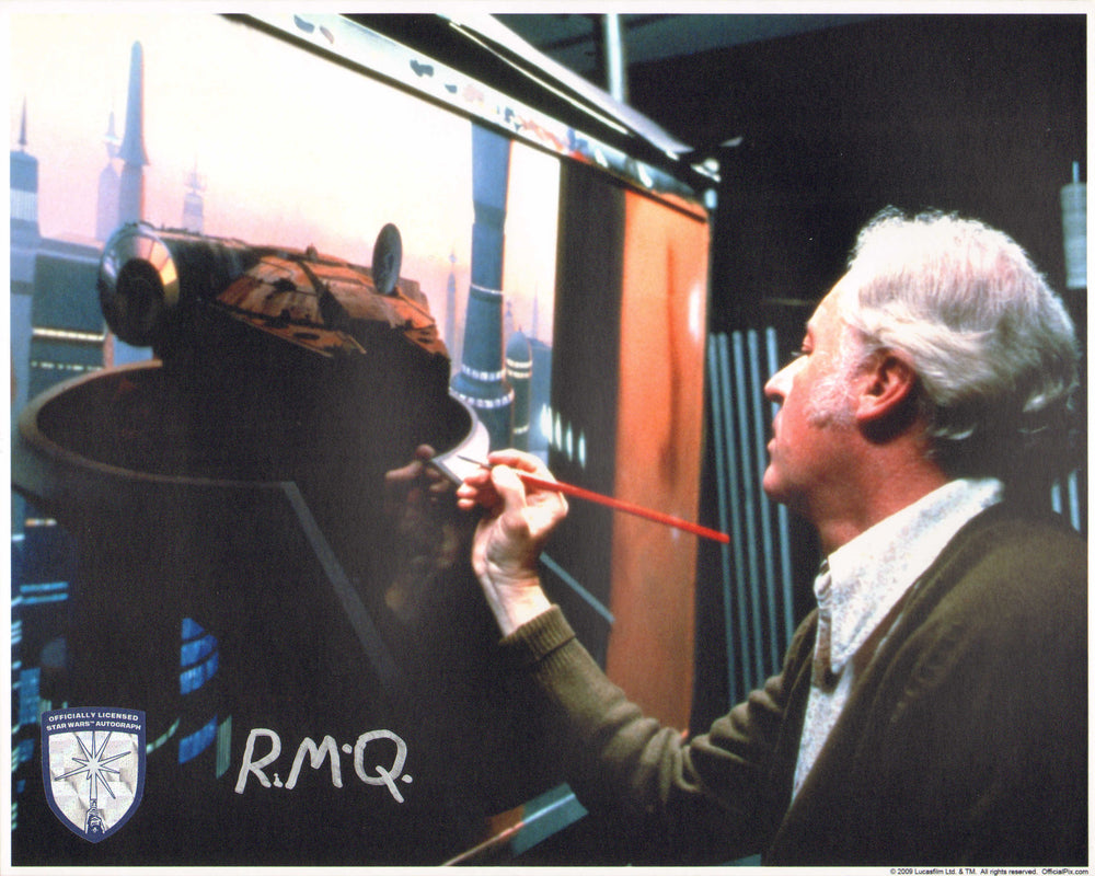 Ralph McQuarrie Concept Artist for Star Wars: The Empire Strikes Back (Official Pix Lightsaber Shield) Signed 8x10 Photo