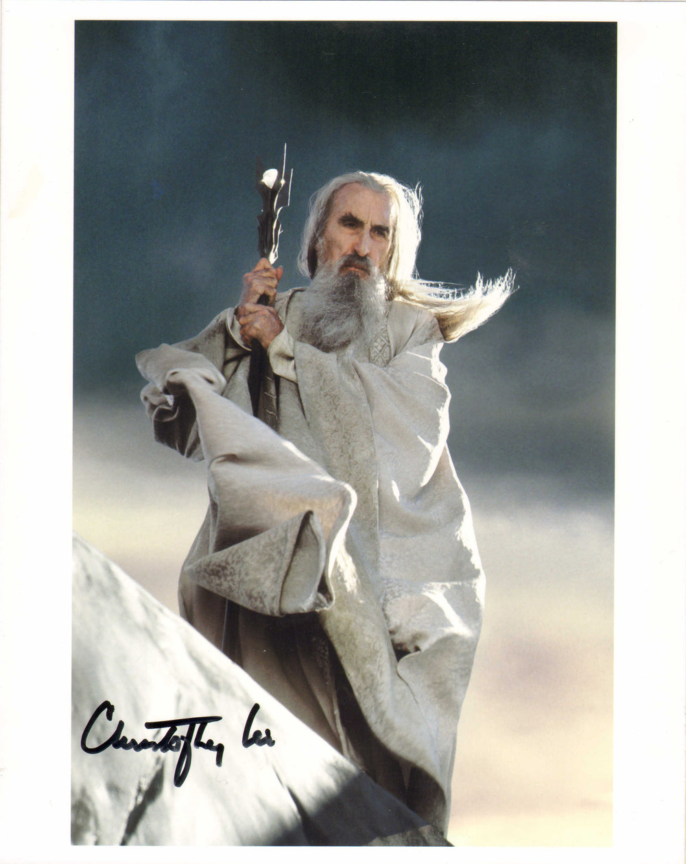 Christopher Lee as Saruman in The Lord of the Rings: The Fellowship of the Ring Signed 8x10 Photo