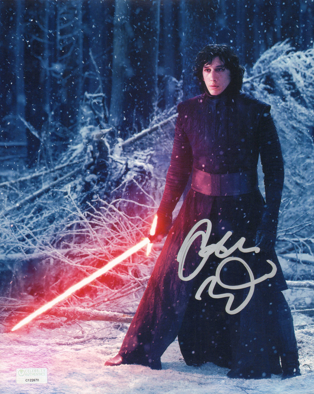 Adam Driver as Kylo Ren in Star Wars: The Force Awakens (Celebrity Authentics) Signed 8x10 Photo