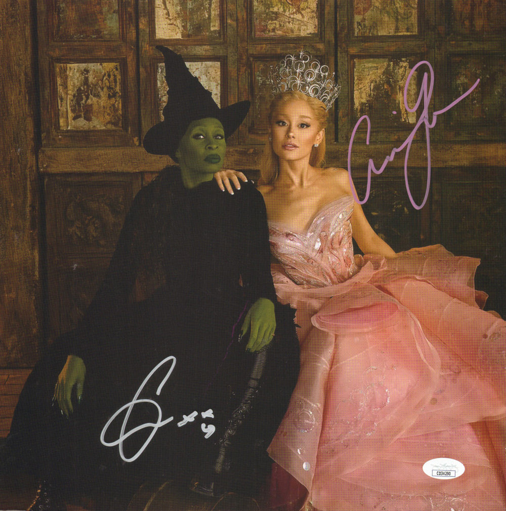 Cynthia Erivo as Elphaba Thropp & Ariana Grande as Galinda Upland in Wicked (JSA) Signed LP 12