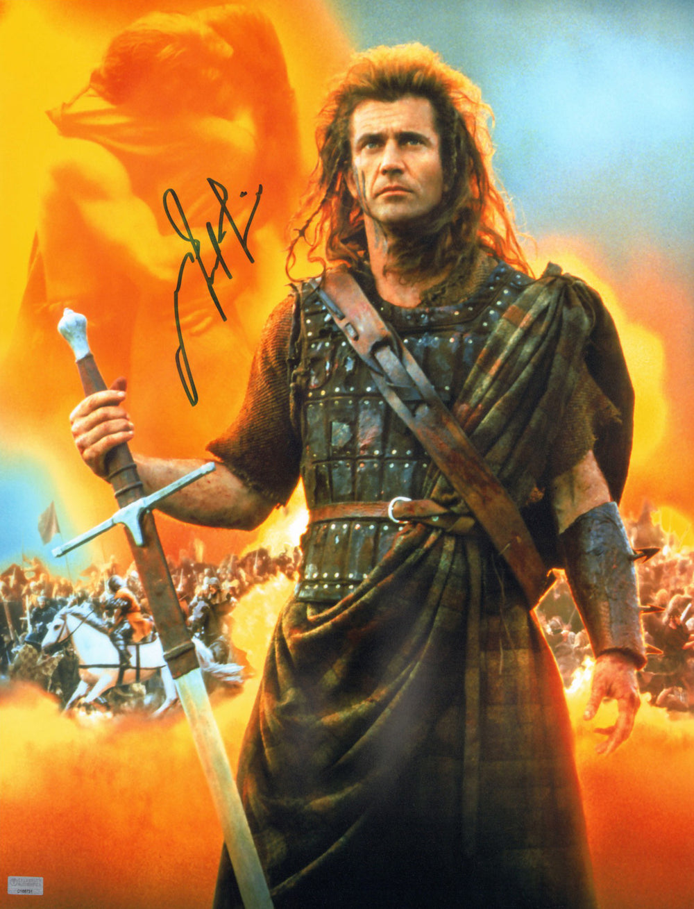 Mel Gibson as William Wallace in Braveheart (Celebrity Authentics) Signed 16x20 Photo