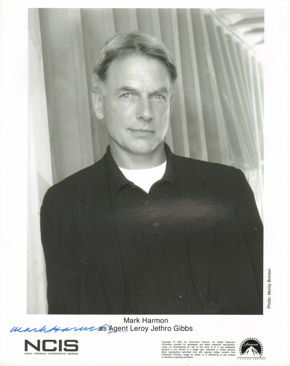 Mark Harmon as Agent Jethro Gibbs in NCIS Signed 8x10 Photo