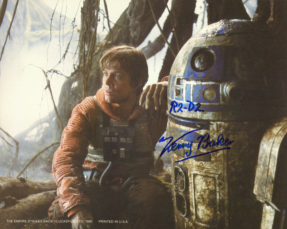Kenny Baker as R2-D2 in Star Wars: The Empire Strikes Back Signed 8x10 Photo with Character Name