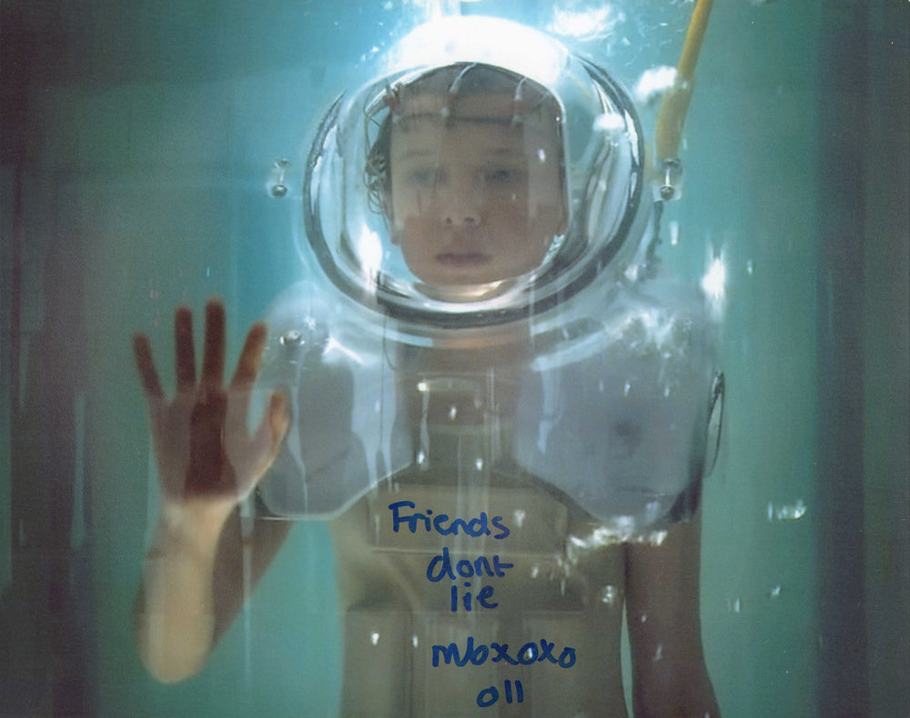 Millie Bobby Brown as Eleven in Stranger Things Signed 8x10 Photo with Character Name & Quote