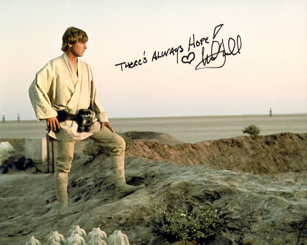 Mark Hamill as Luke Skywalker in Star Wars: A New Hope Signed 8x10 Photo with Inscription