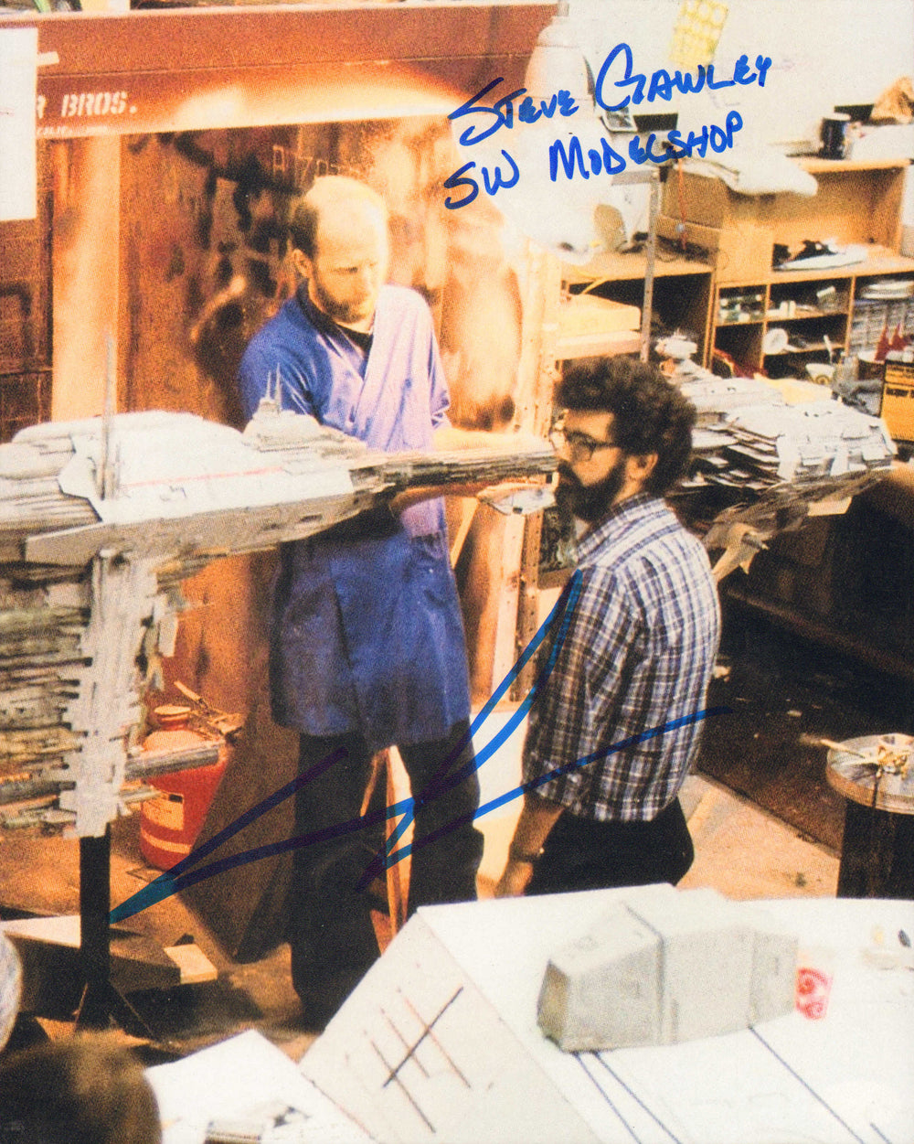 George Lucas Director & Steve Gawley Visual Effects Artist Behind the Scenes of Star Wars (K9) Signed 8x10 Photo with Credit Name