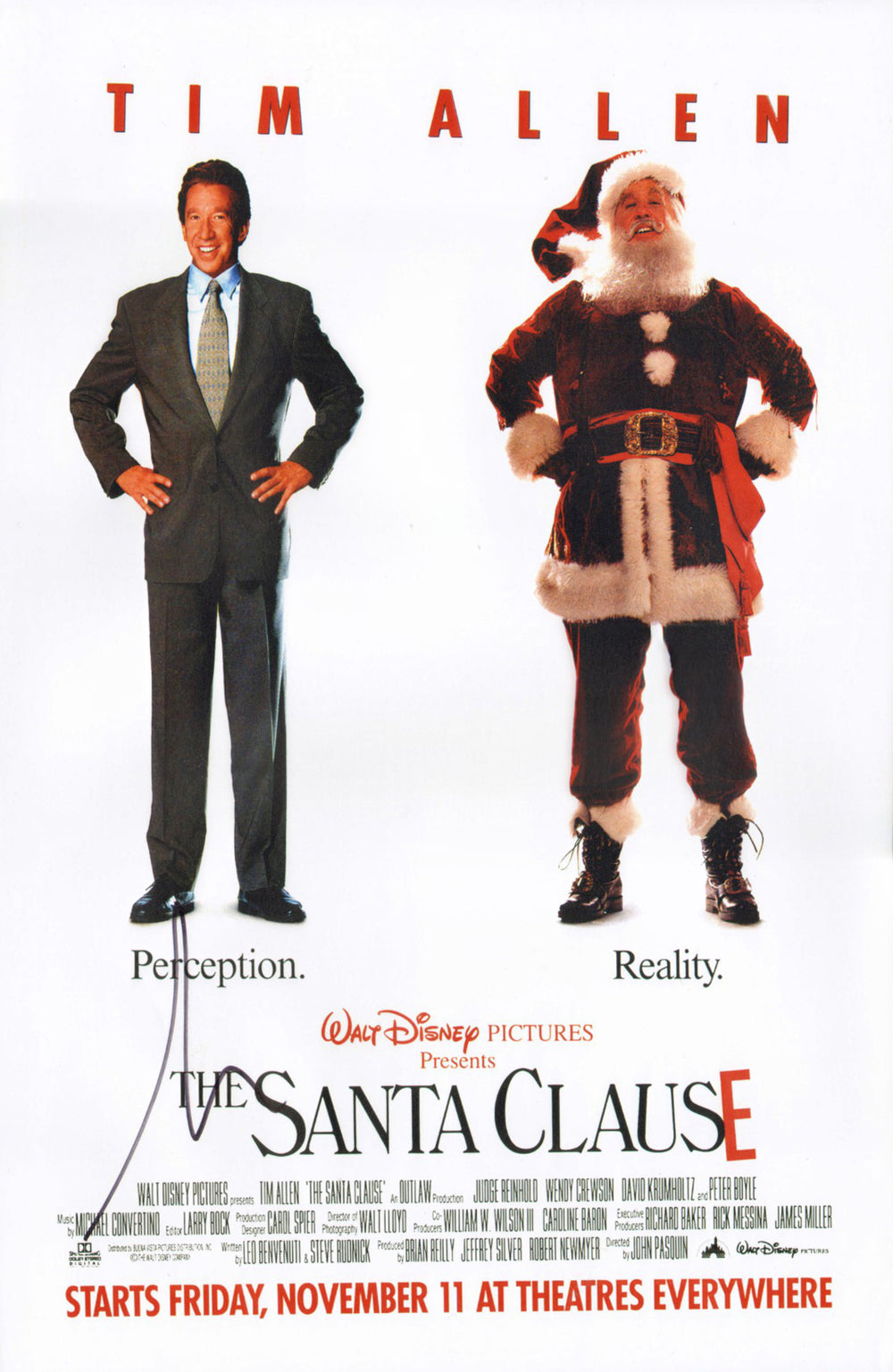 Tim Allen as Scott Calvin / Santa Claus in Disney's The Santa Clause Signed 11x17 Mini Poster