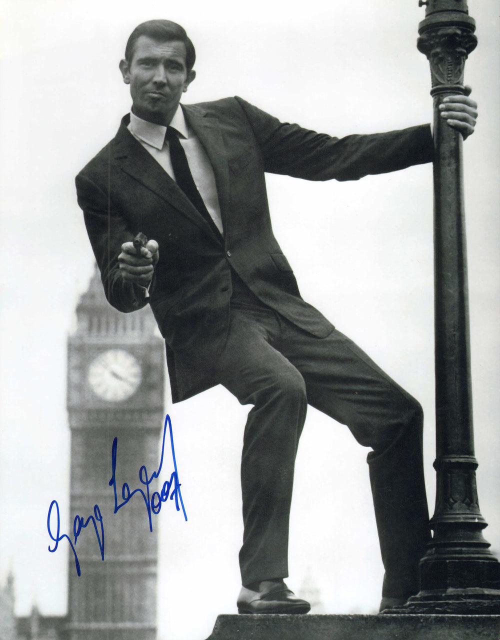 George Lazenby as James Bond 007 in On Her Majesty's Secret Service Signed 11x14 Photo