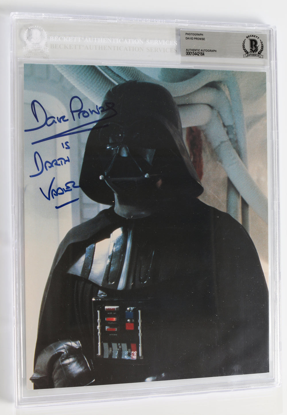 Dave Prowse as Darth Vader in Star Wars: The Empire Strikes Back (Beckett Slabbed) Signed 8x10 Photo