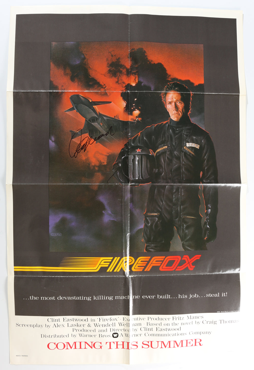 Clint Eastwood as Major Mitchell Gant in Firefox Signed 27x41 Folded Poster