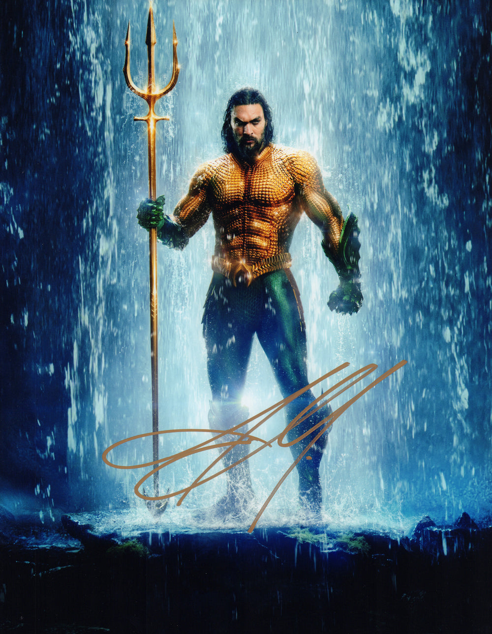 Jason Momoa as Aquaman Signed 11x14 Photo