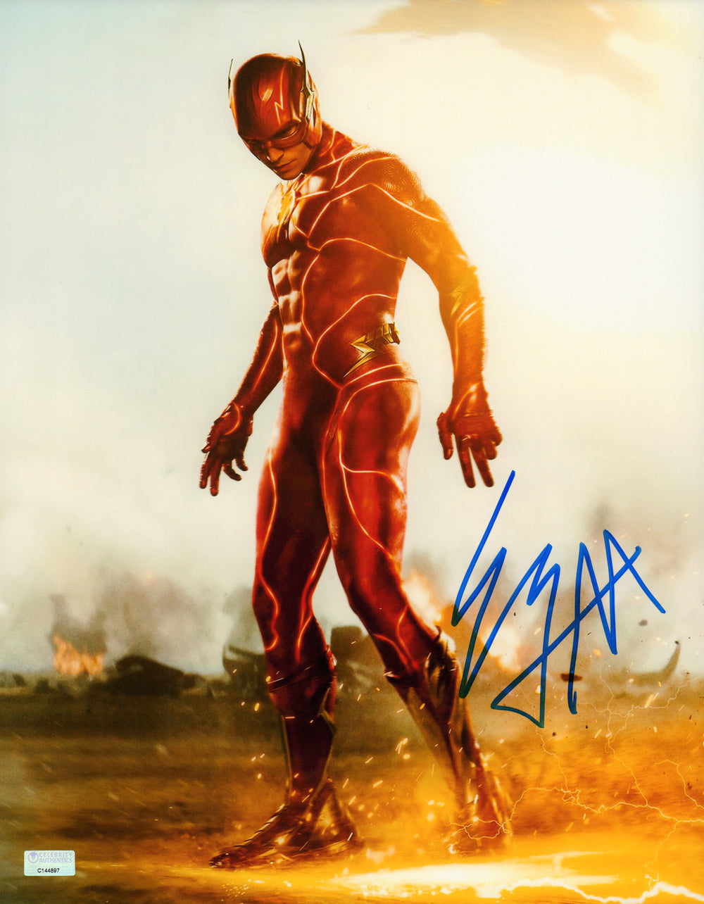 Ezra Miller as Barry Allen / The Flash in The Flash (Celebrity Authentics) Signed 11x14 Photo