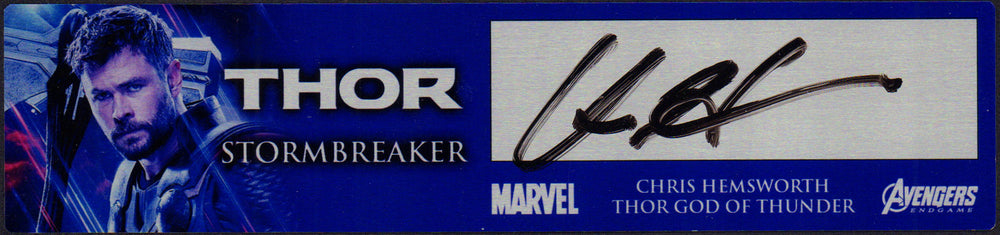 Chris Hemsworth as Thor in Avengers: Endgame Signed Plaque for Stormbreaker