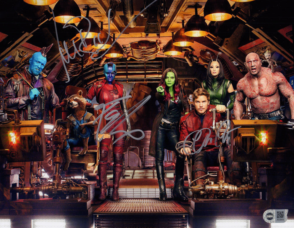 Guardians of the Galaxy Vol. 2 (SWAU) 11x14 Photo Signed by Chris Pratt, Karen Gillan, and Michael Rooker