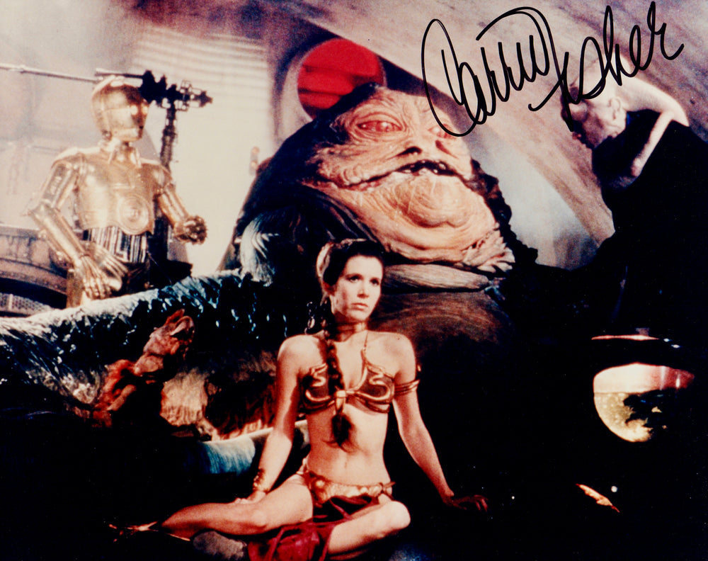 Carrie Fisher as Slave Princess Leia in Star Wars: Return of the Jedi Signed 8x10 Photo