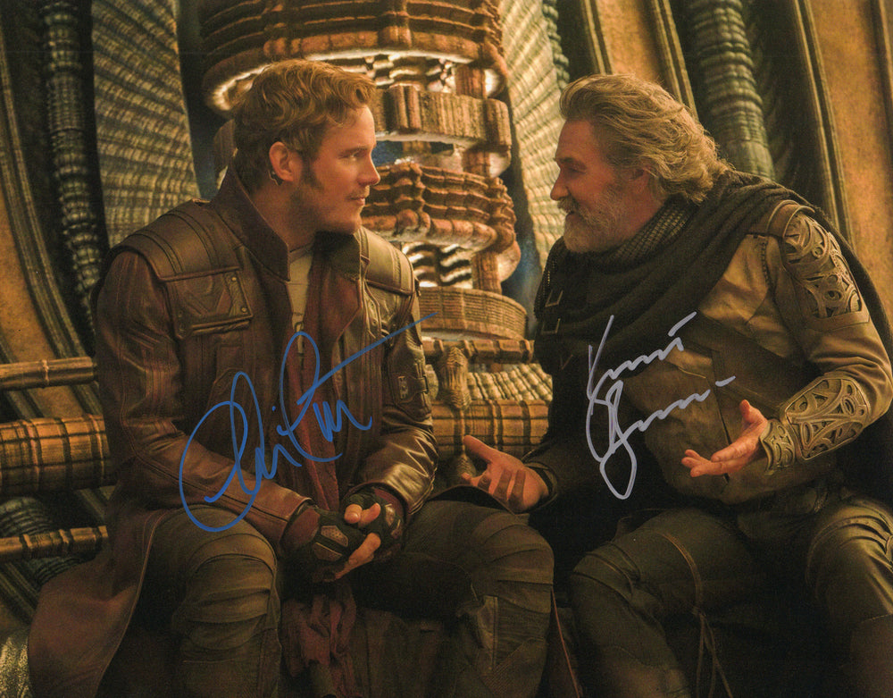 Kurt Russell as Ego & Chris Pratt as Peter Quill / Star-Lord in Guardians of the Galaxy Vol. 2 Signed 11x14 Photo