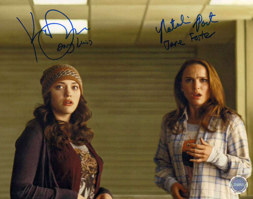 Natalie Portman as Jane Foster & Kat Dennings as Darcy Lewis in Thor: The Dark World (SWAU) Signed 11x14 Photo with Character Names