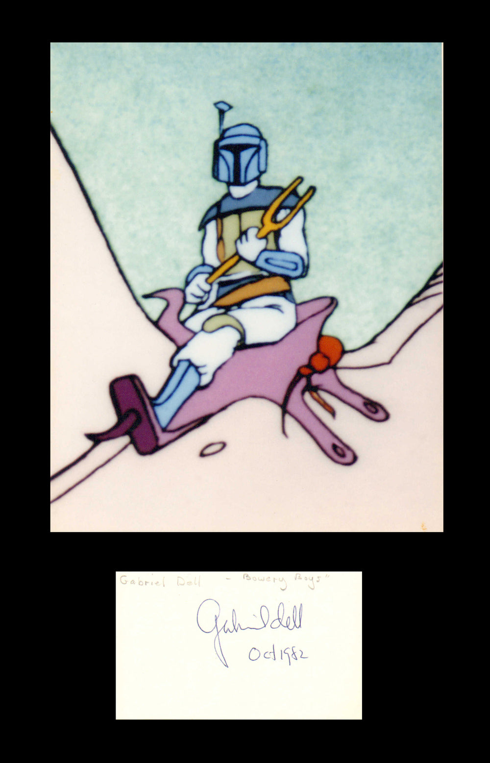 Gabriel Dell as Boba Fett in the Star Wars Holiday Special Signed 5x3 Index Card - Rare