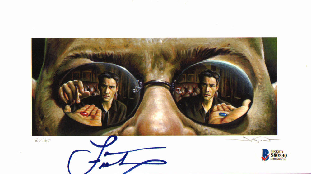 Laurence Fishburne as Morpheus in The Matrix (Beckett) Signed 9x5 LE #6/160 Jason Edmiston Art Print