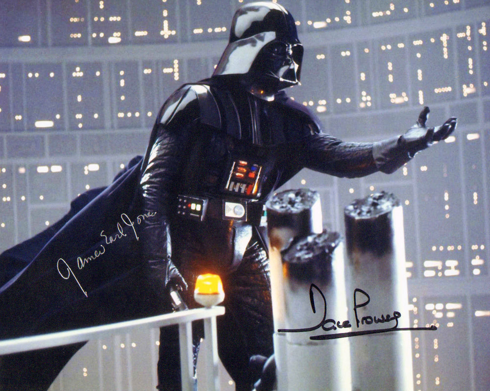 James Earl Jones and Dave Prowse as Darth Vader in Star Wars: The Empire Strikes Back Signed 8x10 Photo