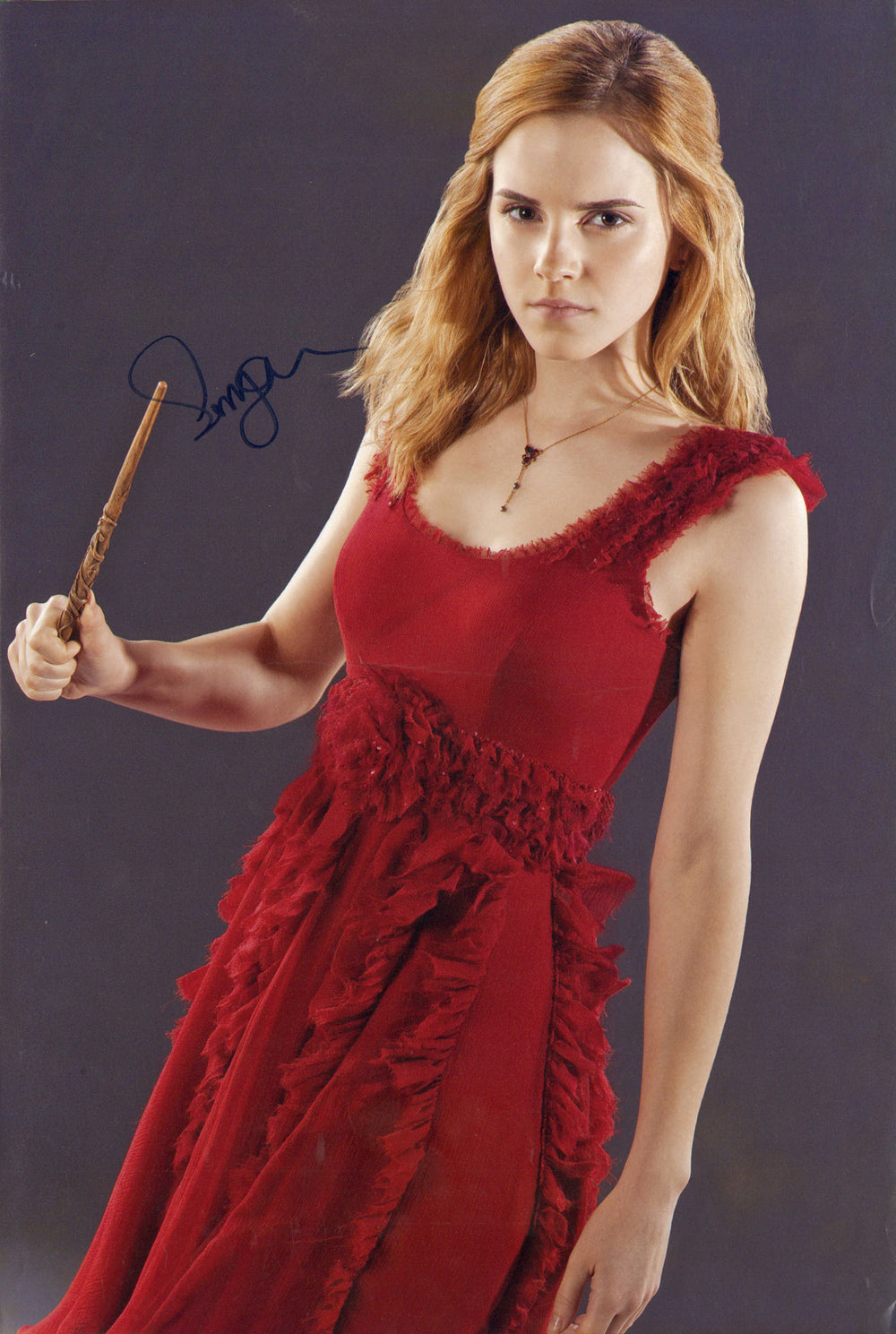 Emma Watson as Hermione Granger in Harry Potter and the Deathly Hallows Part 1 Signed 12x17.5 Photo