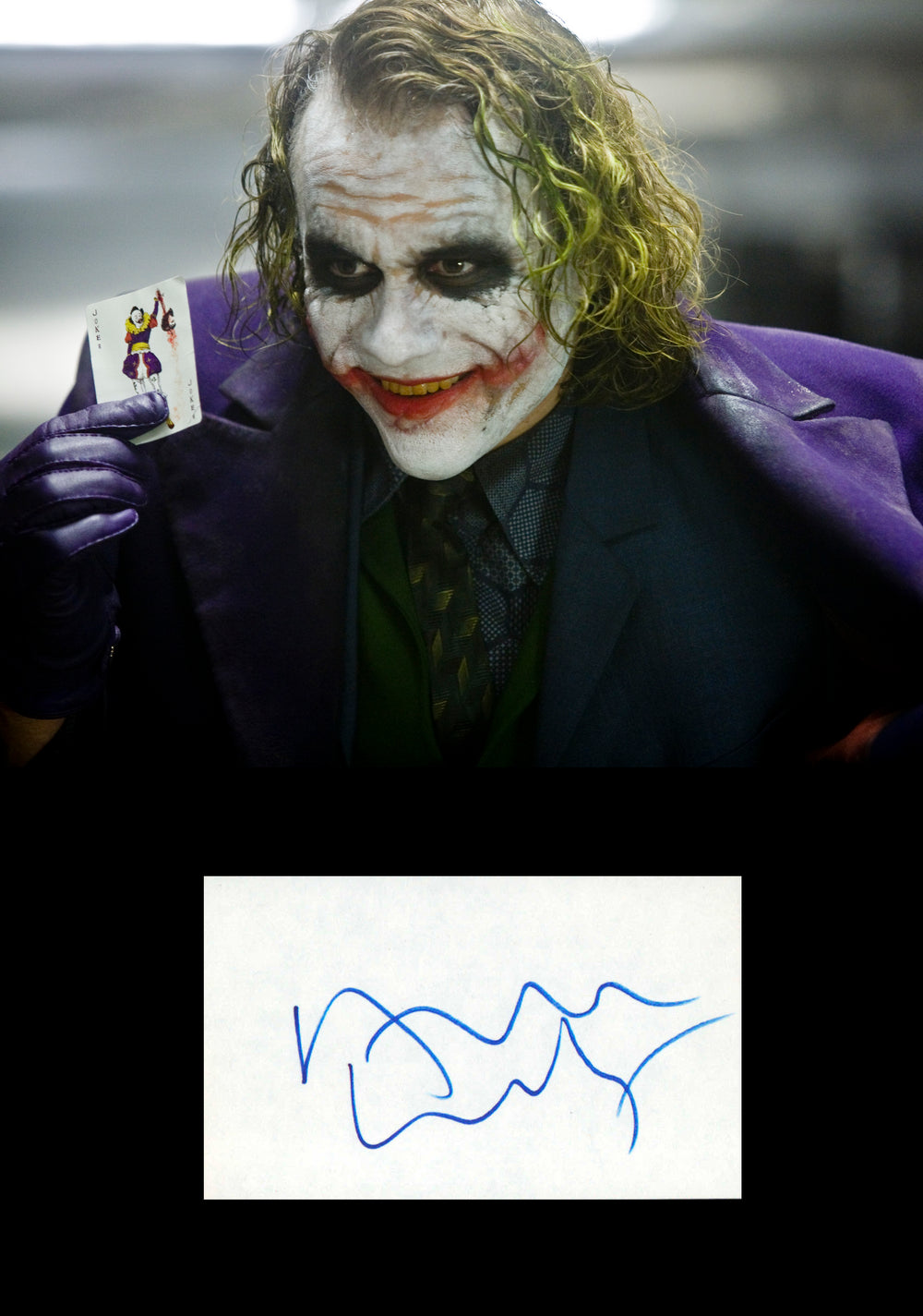 Heath Ledger The Joker from The Dark Knight Signed 5x3 Index Card - Very Rare