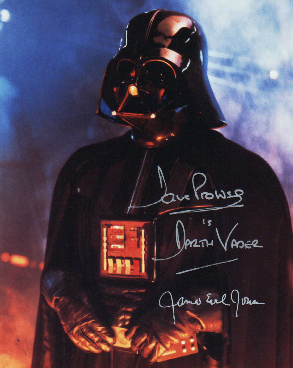 James Earl Jones & Dave Prowse as Darth Vader in Star Wars: The Empire Strikes Back Signed 8x10 Photo