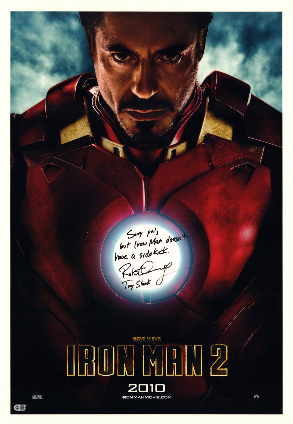 Robert Downey Jr. as Tony Stark in Iron Man 2 (SWAU) Signed 27x40 Poster with Character Name & Rare Long Quote