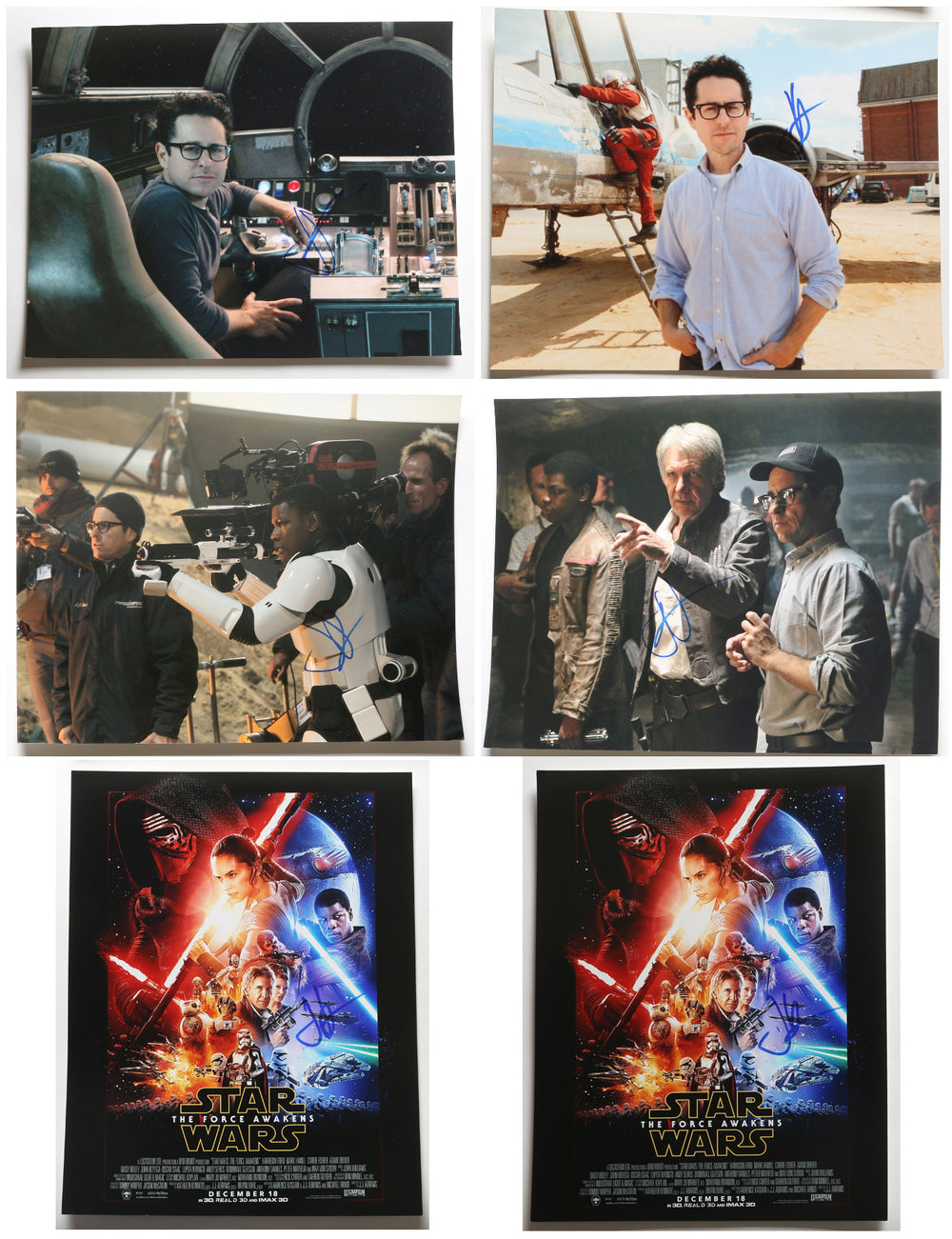 Star Wars: The Force Awakens 11x14 Photo 6pc LOT Signed by Director J. J. Abrams