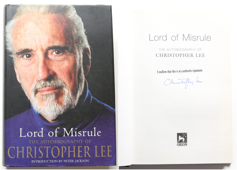 Lord of Misrule: The Autobiography of Christopher Lee Hardcover Book Signed by Star Wars Count Dooku Actor & Author Christopher Lee
