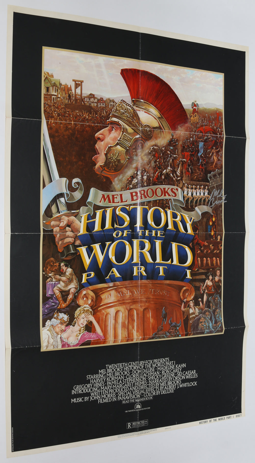 History of the World, Part I Folded Movie Poster Signed by Director Mel Brooks