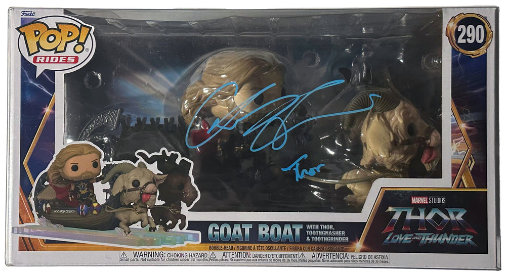 Chris Hemsworth as Thor on Goat Boat in Thor: Love and Thunder (SWAU) Signed POP! Oversized Funko #290 with Character Name