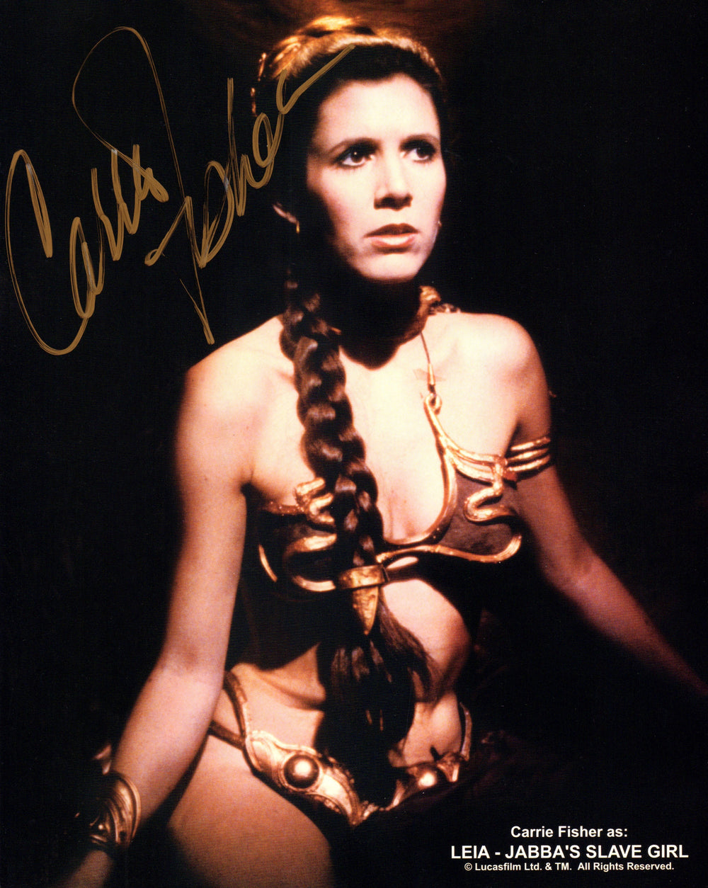 Carrie Fisher Princess Leia Star Wars: Return of the Jedi Signed 8x10 Photo