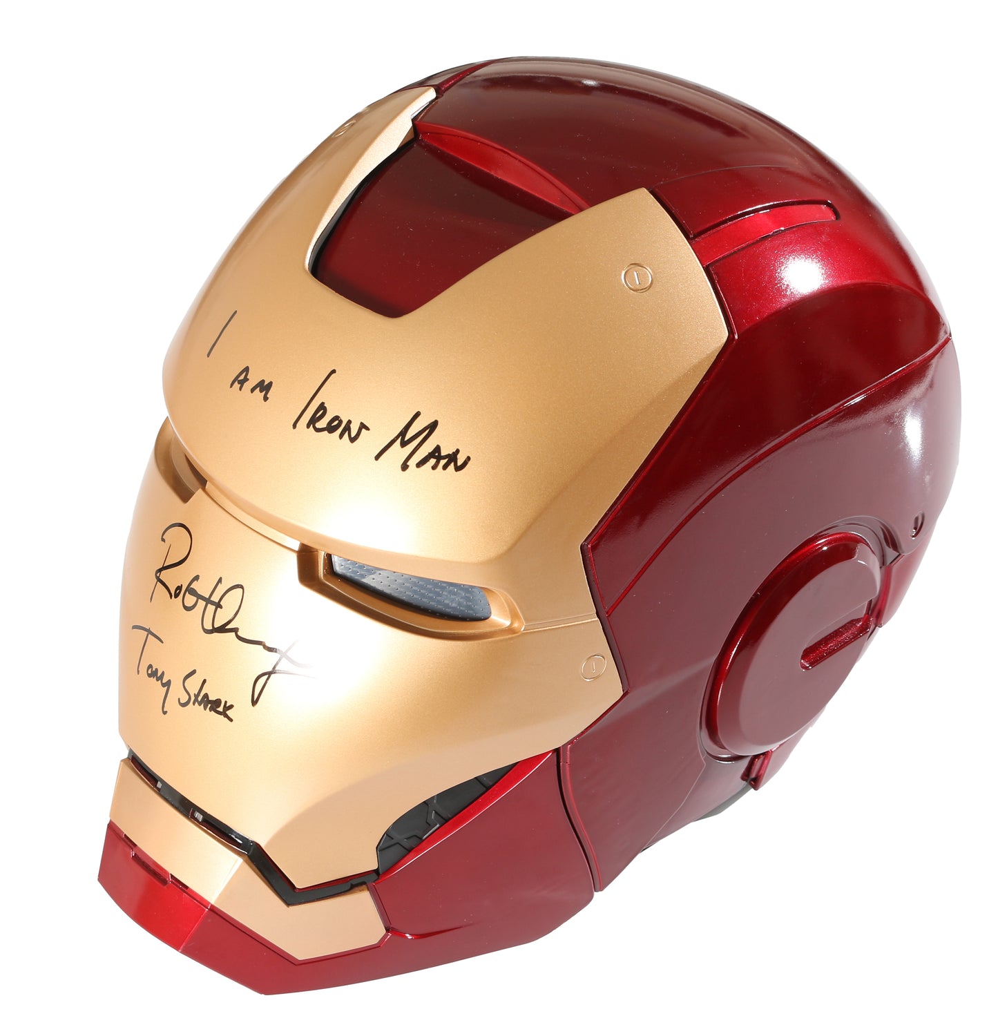 
                  
                    Iron Man Prop Replica Hasbro Legends Series Electronic Helmet (SWAU) Signed by Robert Downey Jr. with Character Name & Quote
                  
                