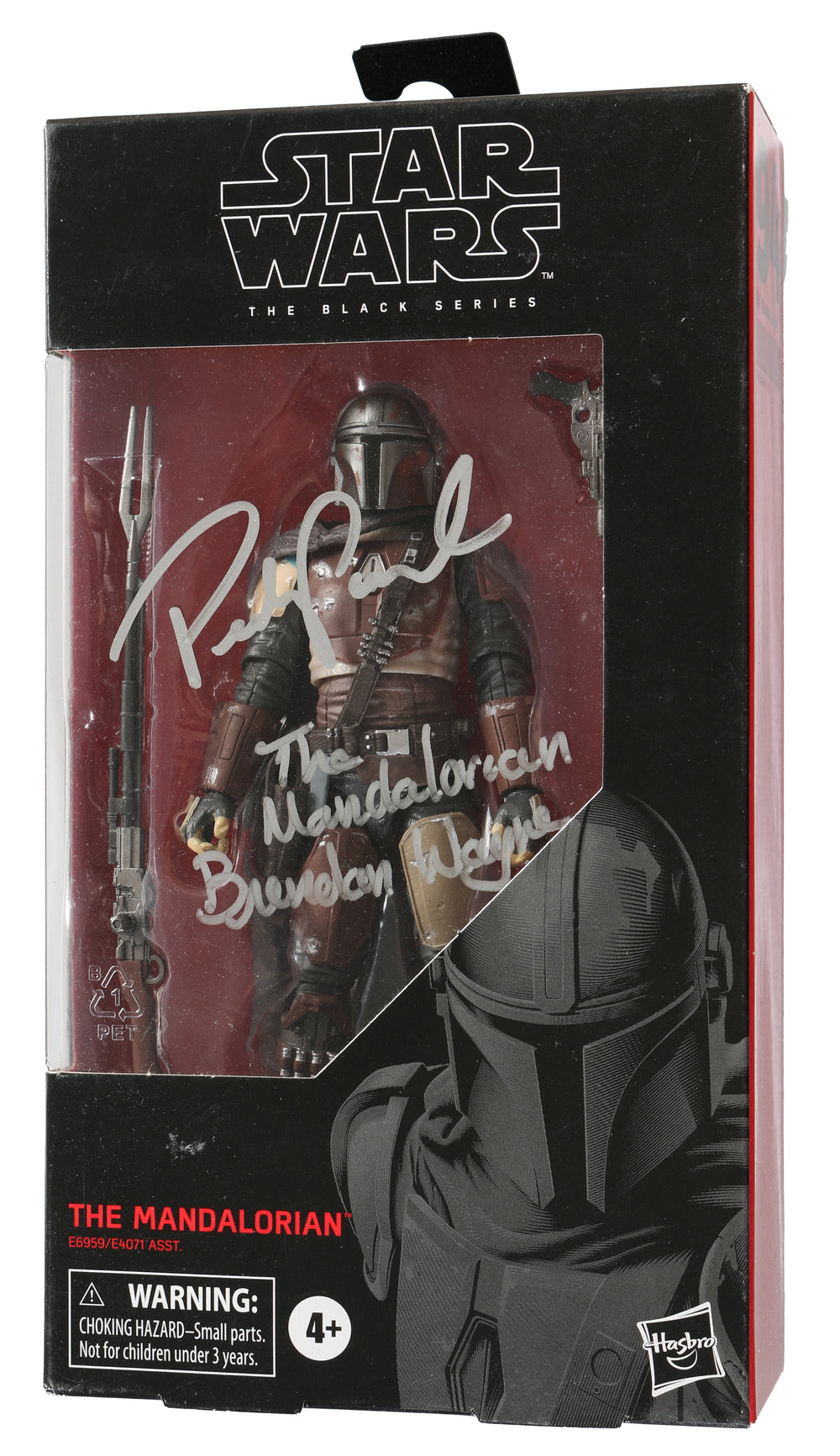 Pedro Pascal & Brendan Wayne as the Mandalorian in Star Wars: The Mandalorian Signed Black Series Figure