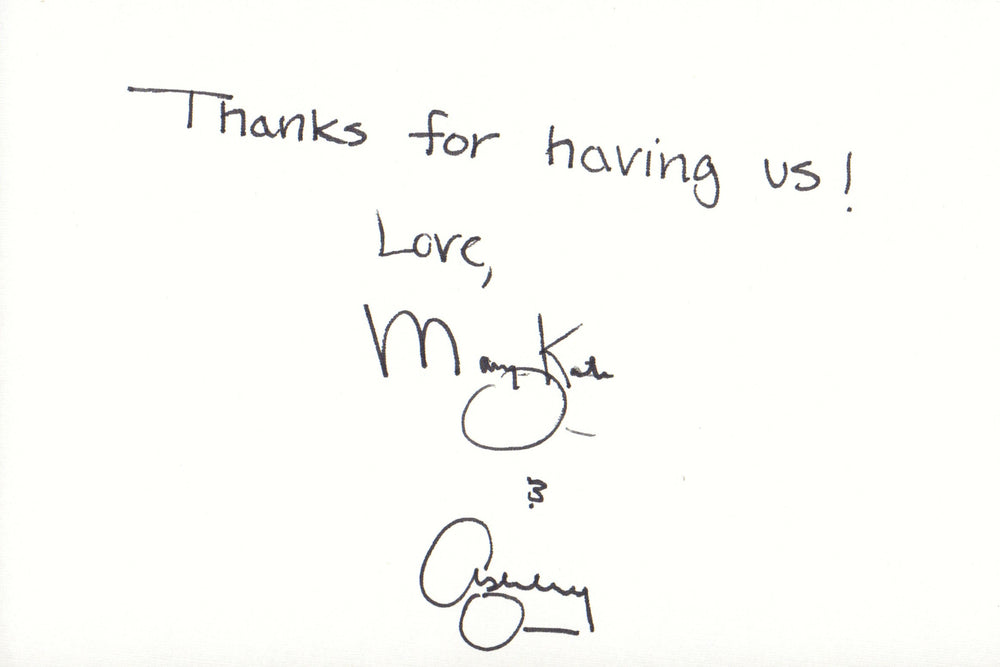 Mary-Kate and Ashley The Olsen Twins Signed 6x4 Index Card