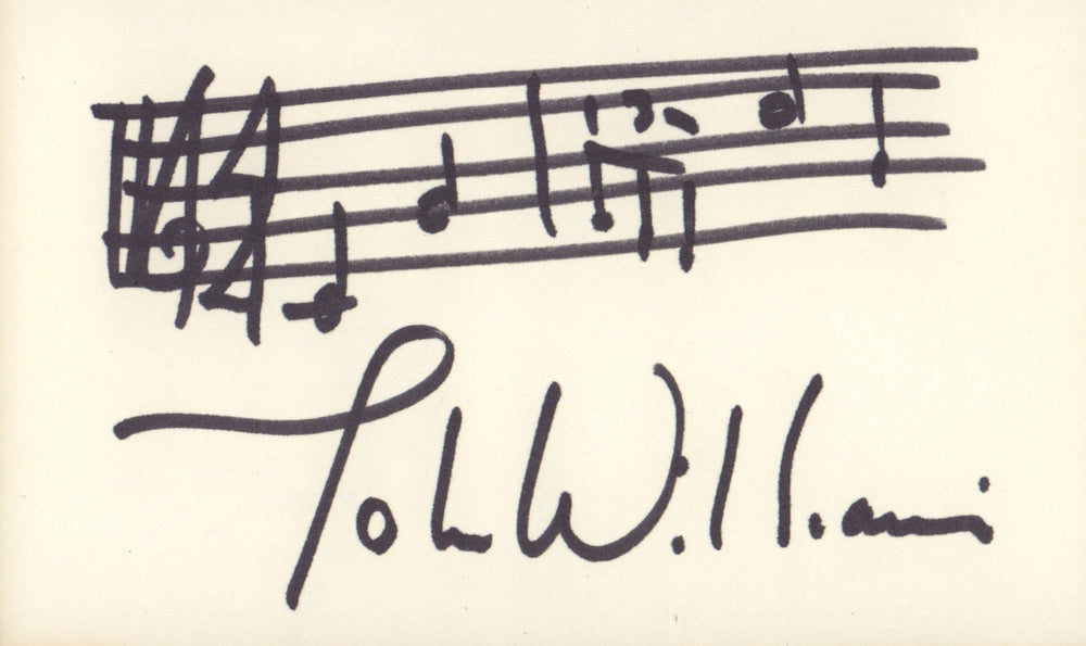 John Williams Composer Signed 5x3 Index Card AMQS Handwritten Musical Notes of the Star Wars Theme